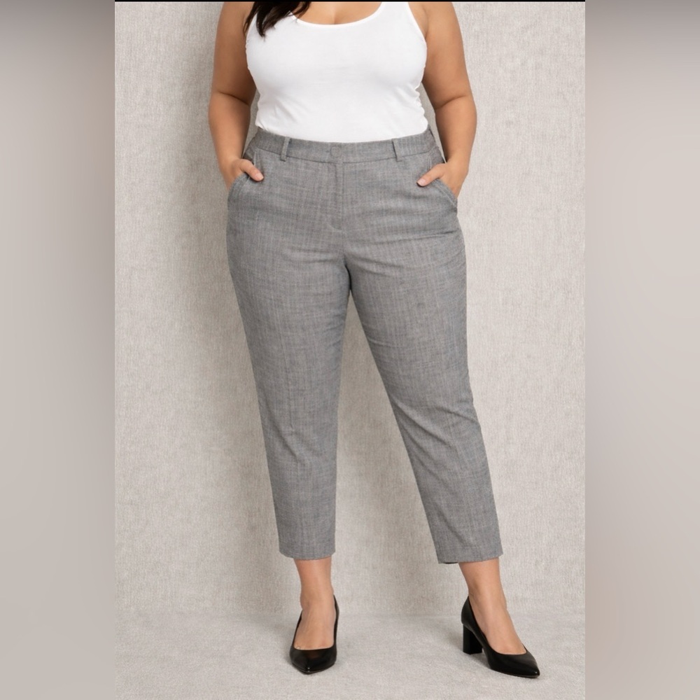 Talbots Heather Gray Cropped Dress Pants